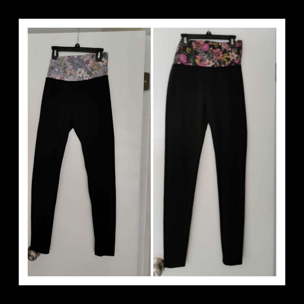 Two Victoria secret foldover yoga pants leggings bundle